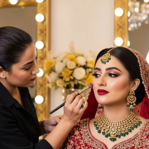 Elegant Walima bridal makeup look with soft tones and professional styling in Peshawar.
